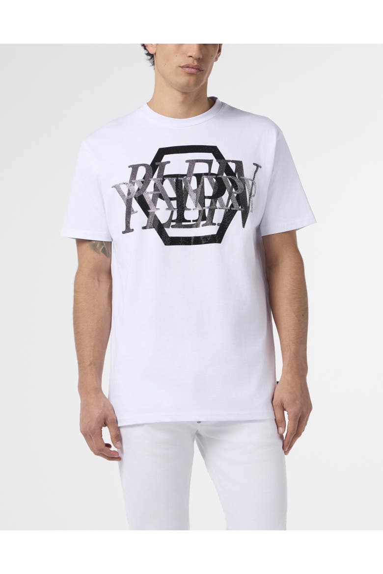 Round Neck T-Shirt Logo Stones Men, Main, color, white