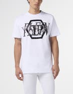 PHILIPP PLEIN Round Neck T-Shirt Logo Stones Men