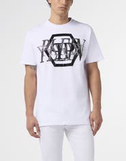 PHILIPP PLEIN Round Neck T-Shirt Logo Stones Men