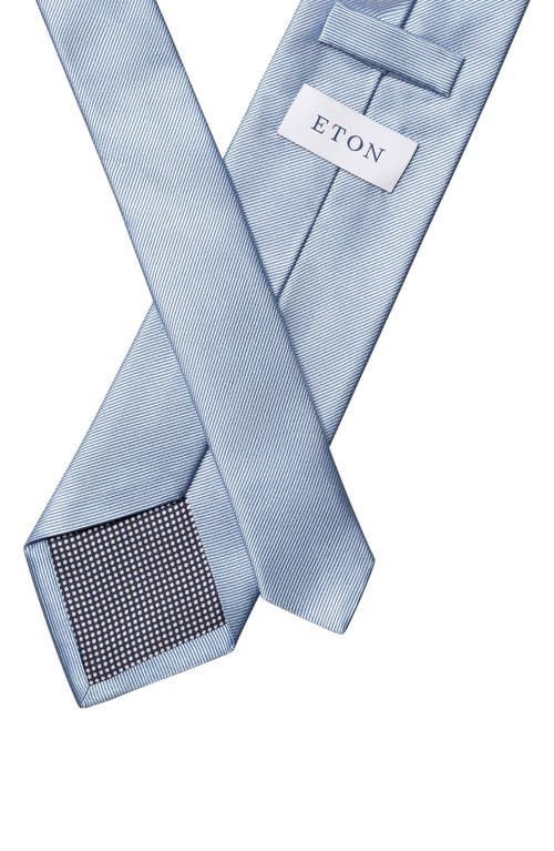 Eton Light Blue Solid Silk Twill Tie In Blue