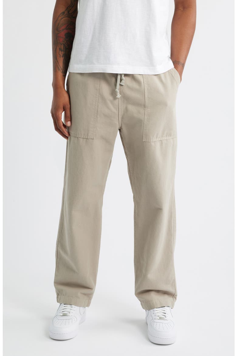 Organic Cotton Canvas Drawstring Chef Pants, Main, color, STONE