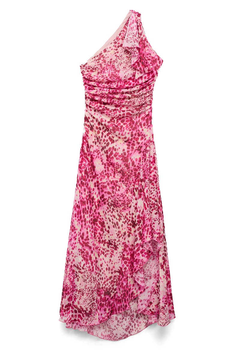 Corinne One-Shoulder Dress, Main, color, FUCHSIA