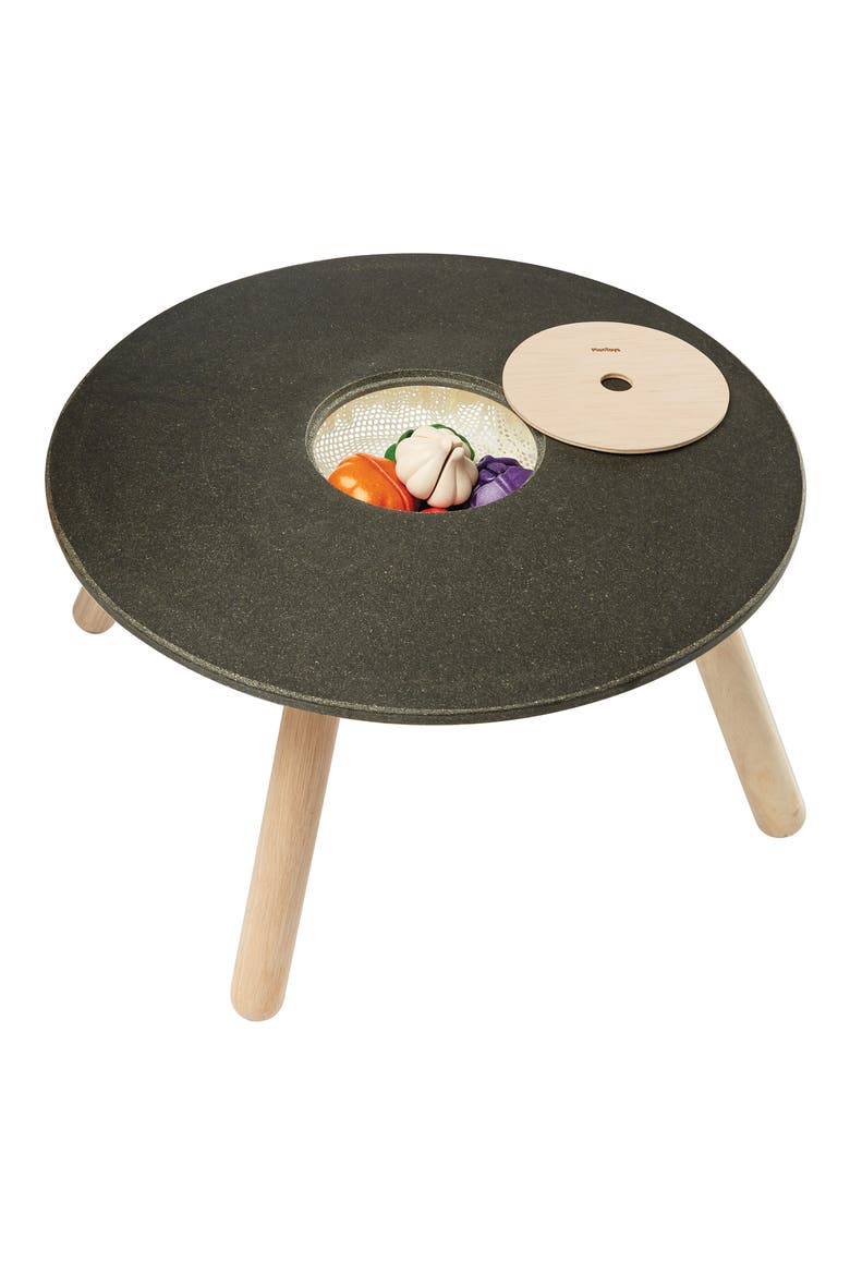 Round Chalkboard Table, Alternate, color, BROWN