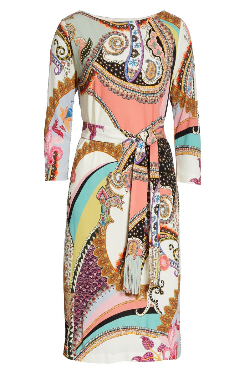 Etro Paisley Print Jersey Dress, Alternate, color,