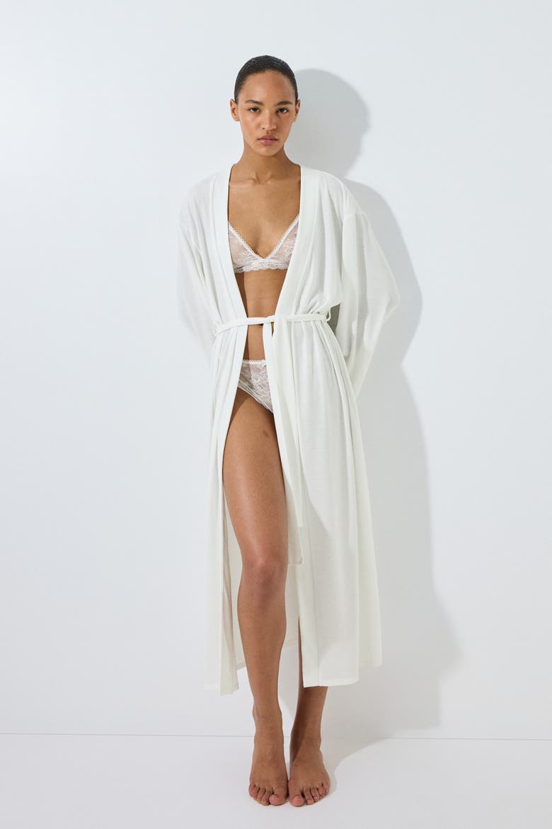 Jersey Robe, Alternate, color, White