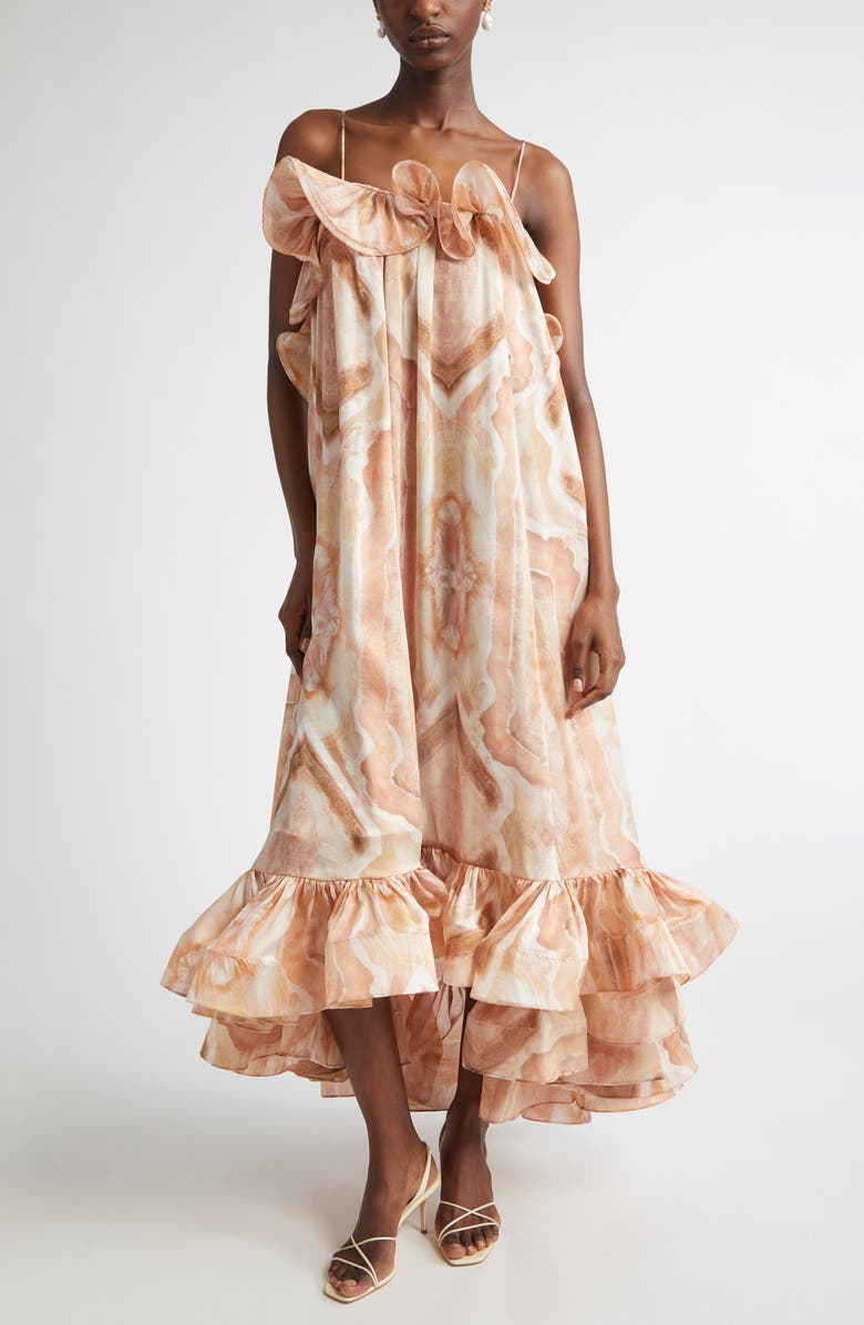 Zimmermann Illuminate Flounce Ruffle Gown, Main, color,