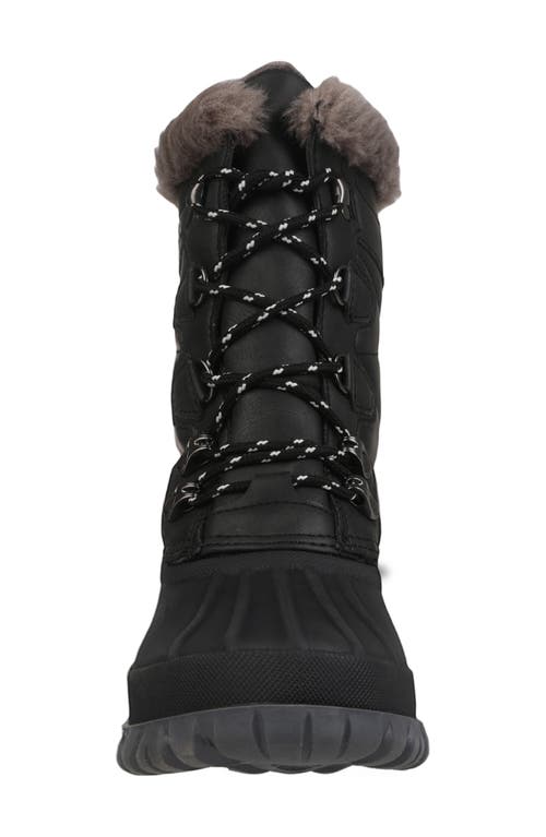 Mykos Faux Fur Lined Lace-up Boot In Black