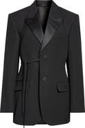 Balenciaga Side Tie Wool Tuxedo Jacket