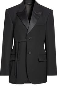 Balenciaga Side Tie Wool Tuxedo Jacket