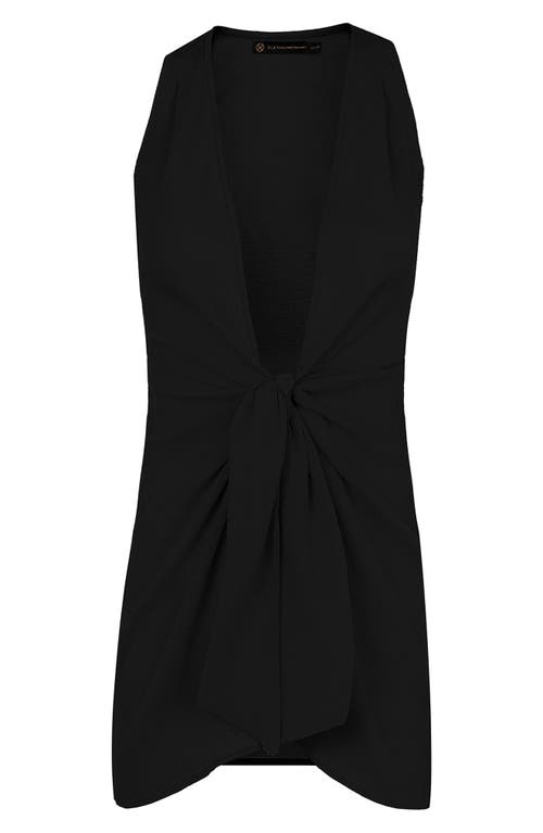Vix Swimwear Mita Short Cover-up Minidress In Black