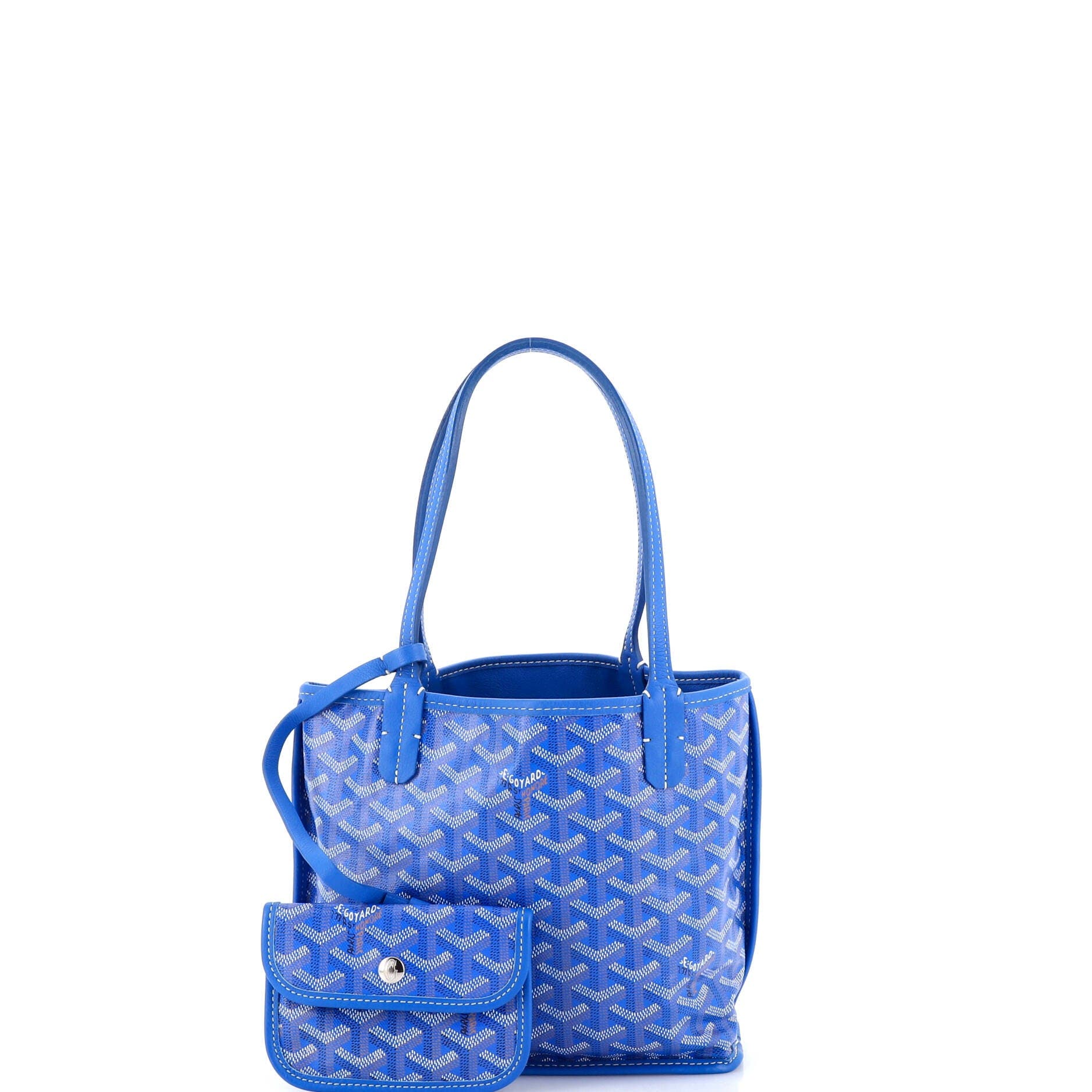 Pre-Owned Goyard Anjou Reversible Tote Coated Canvas Mini, Alternate, color, Blue