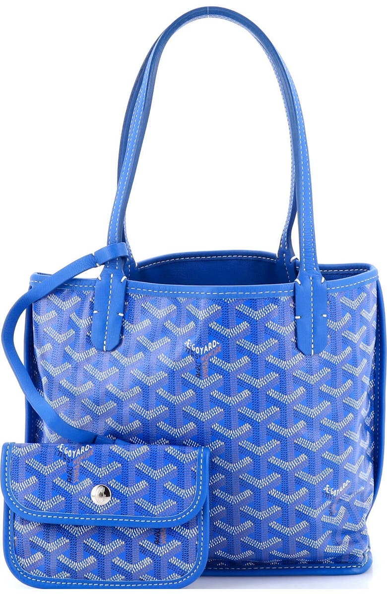 Pre-Owned Goyard Anjou Reversible Tote Coated Canvas Mini, Alternate, color, Blue