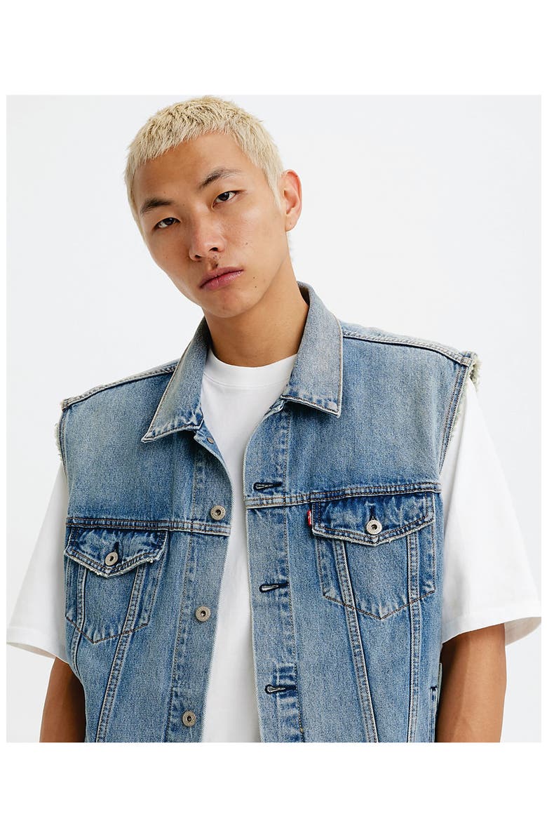 Relaxed Fit Denim Trucket Vest, Alternate, color, KENTUCKY BLUE VEST