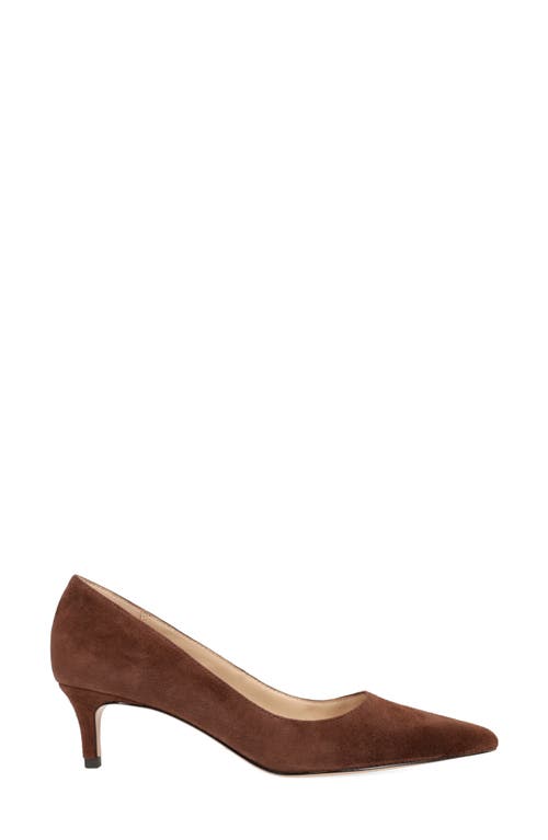 Pelle Moda Aeri Pointed Toe Kitten Heel Pump In Brown
