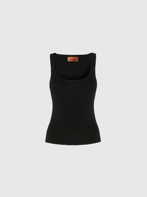 Missoni Metallic-threading Scoop-neck Tank Top In Black