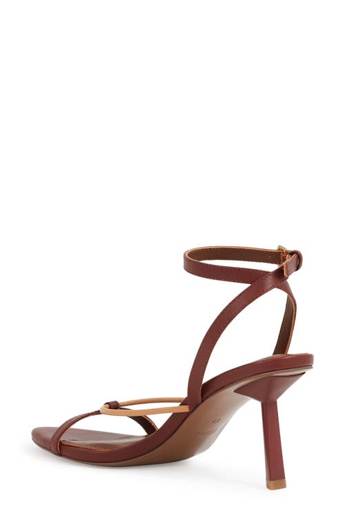 Reiss Tan Leather Strappy Heeled Sandals