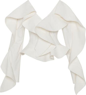 THEO The Label Gaia Ruffle Shoulder V-Neck Top | Nordstrom THEO The Label Gaia Ruffle Shoulder V-Neck Top | Nordstrom