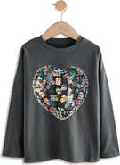 NEXT Kids' Sequin Heart Long Sleeve T-Shirt