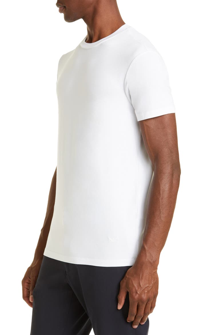 Men's Solid White Stretch Viscose T-Shirt, Alternate, color, SOLID WHITE