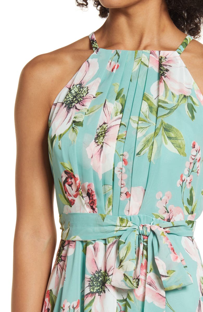 Vince Camuto Floral Chiffon Halter Dress, Alternate, color,