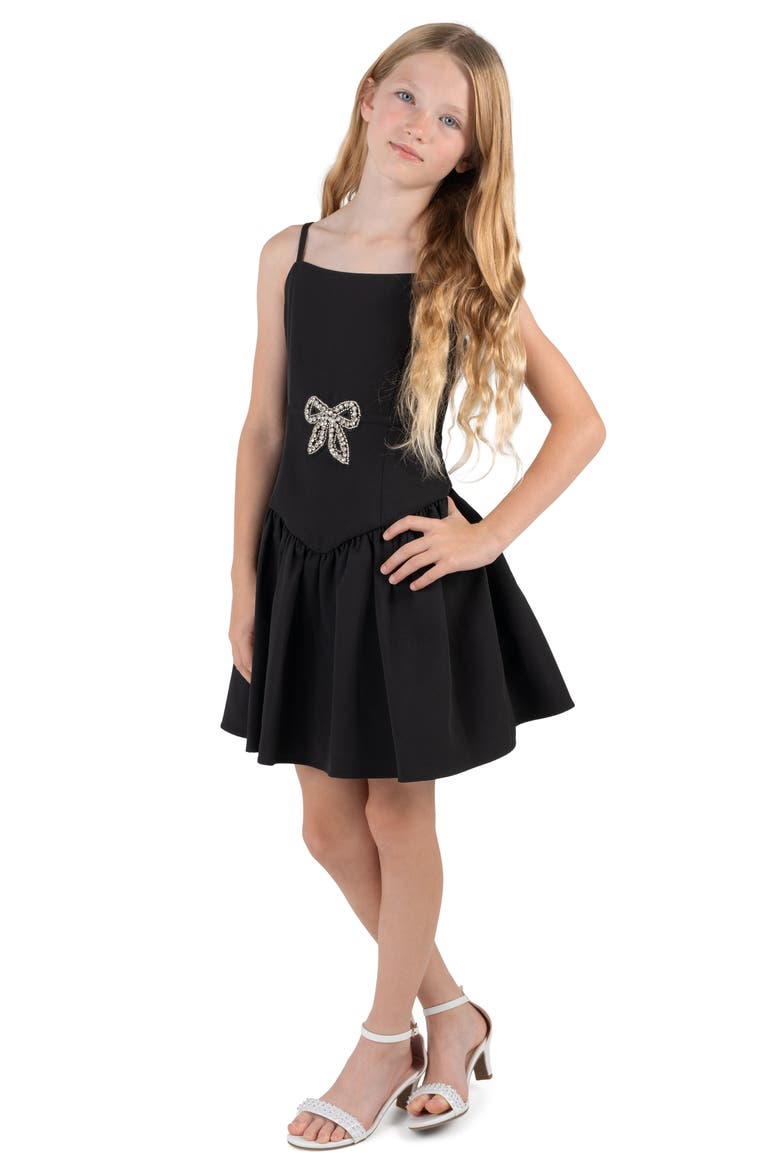 Kids' Scuba Skater Dress, Alternate, color, BLACK