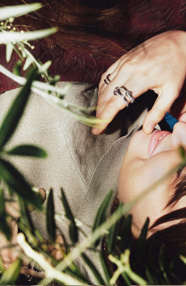 Spinelli Kilcollin Polaris Blanc Diamond Linked Rings, Alternate, color, White Gold