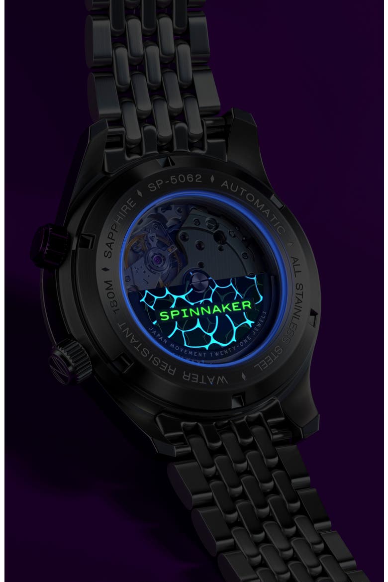 Bradner Automatic Bracelet Watch, 42mm, Alternate, color, PURPLE