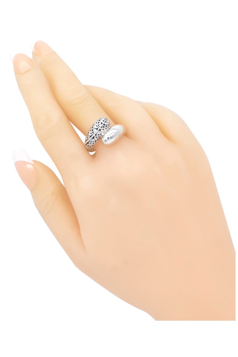 Sterling Silver Bali Leaf Bypass Ring, Alternate, color, SILVER