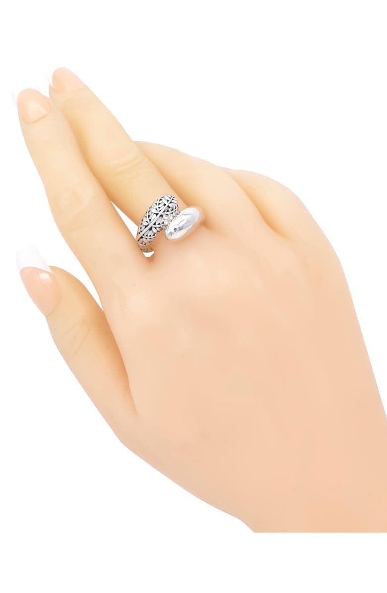 DEVATA Sterling Silver Bali Leaf Bypass Ring, Alternate, color, 