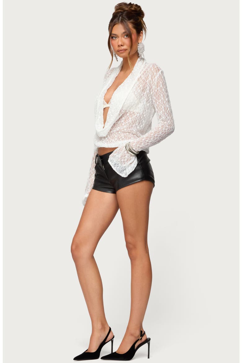Lera Lacey Sheer Mesh Top, Alternate, color, WHITE