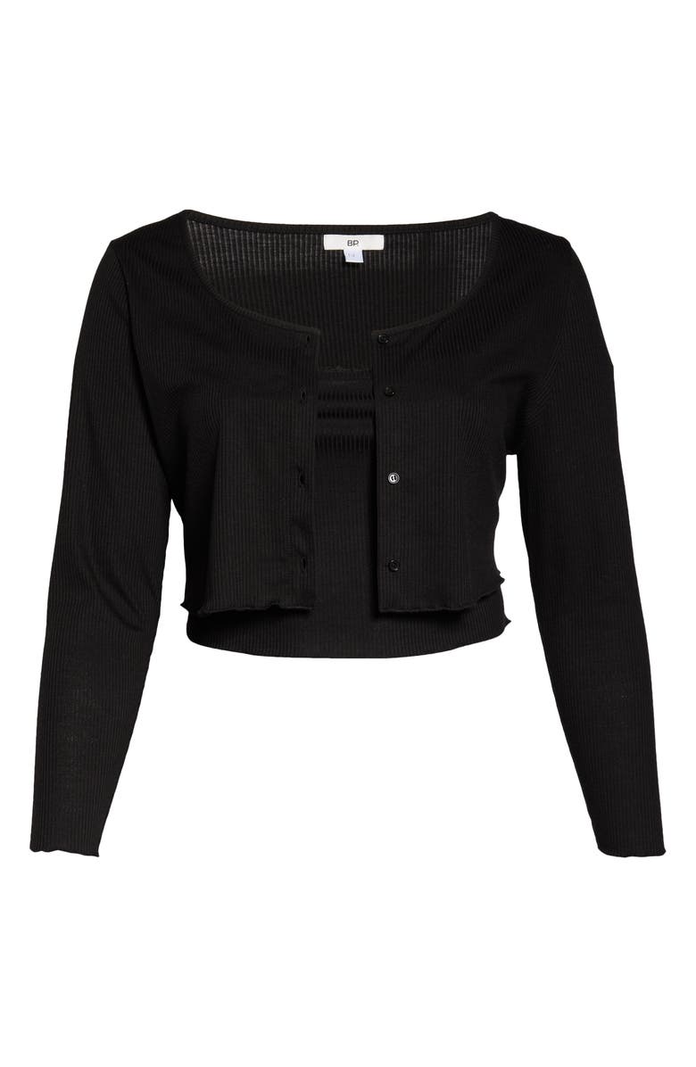 BP. Cropped Rib Cardigan & Camisole Set, Alternate, color, 