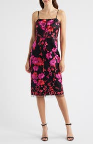 Eliza J Embroidered Mesh Dress