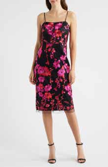 Eliza J Embroidered Mesh Dress