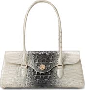 Brahmin Dayan Croc Embossed Leather Satchel