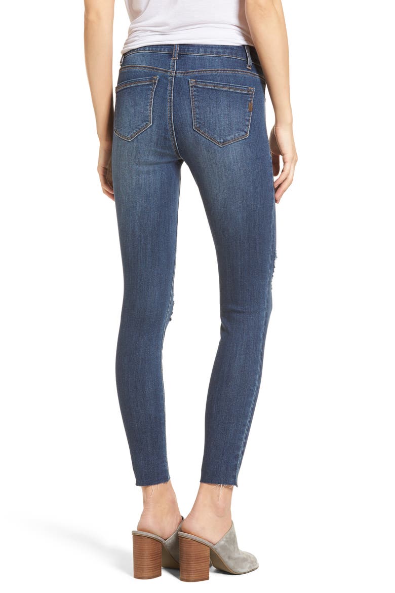 Decon Distressed Skinny Jeans, Alternate, color, WALL FLOWERS MED WASH
