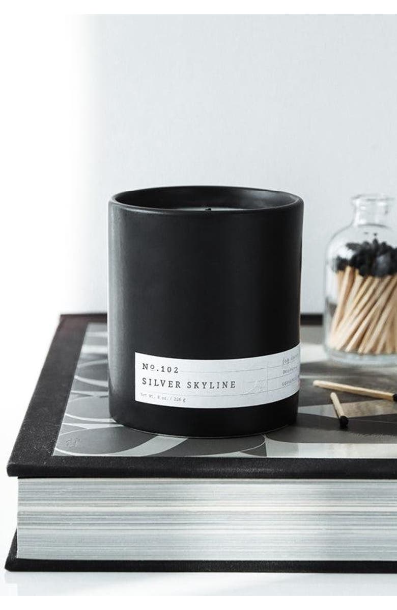 Aerangis No. 102 Silver Skyline Scented Candle, Alternate, color, Black