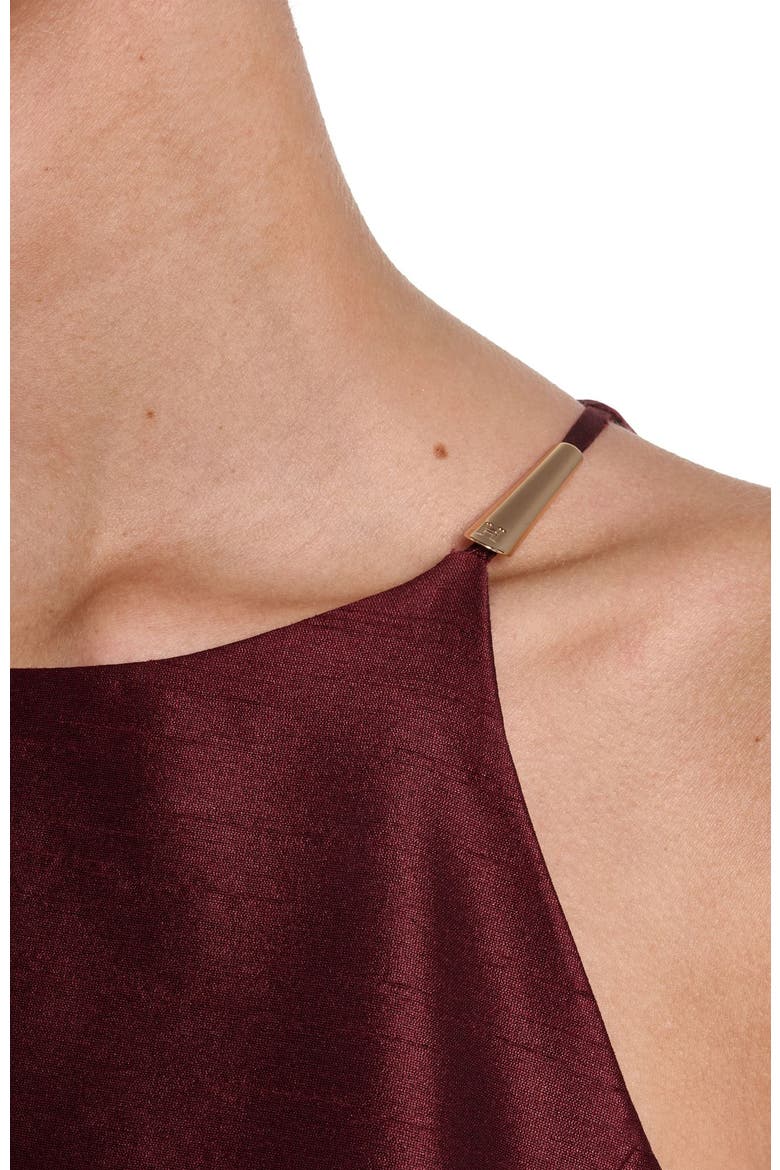 Spaghetti Strap Fit & Flare Midi Dress, Alternate, color, Plum