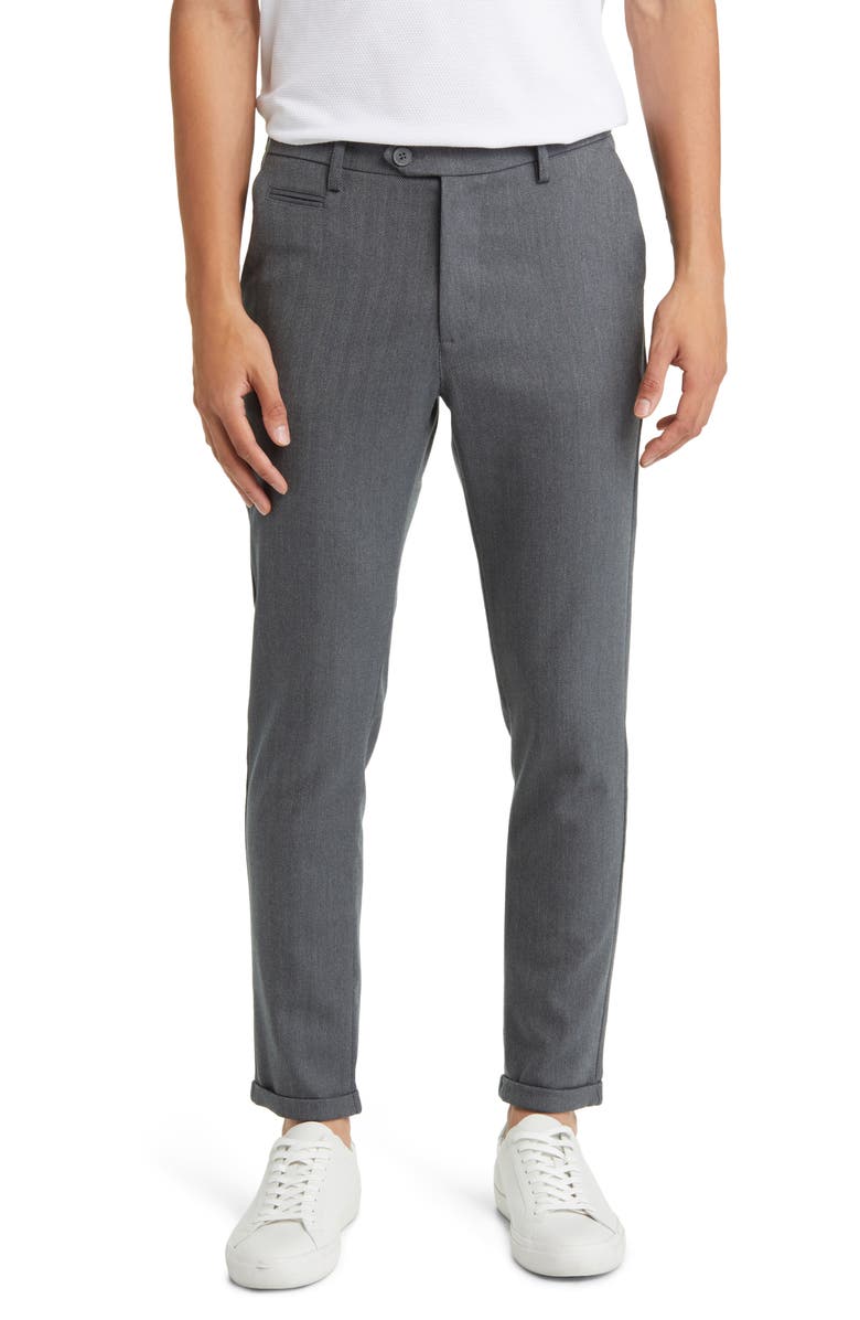 Les Deux Como Regular Fit Herringbone Suit Pants, Main, color, 