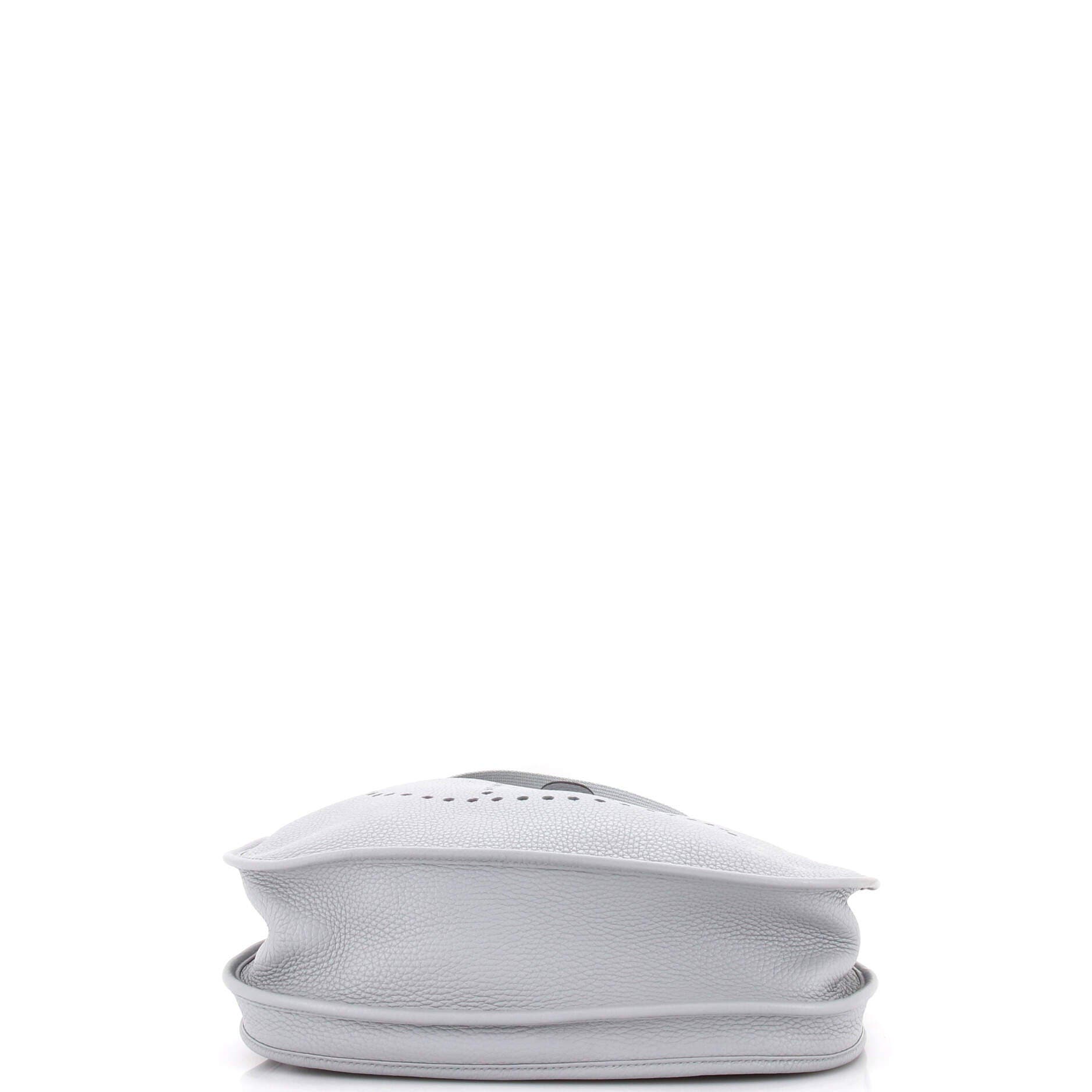 Pre-Owned Hermes Evelyne Bag Gen III Clemence GM, Alternate, color, Bleu Glacier