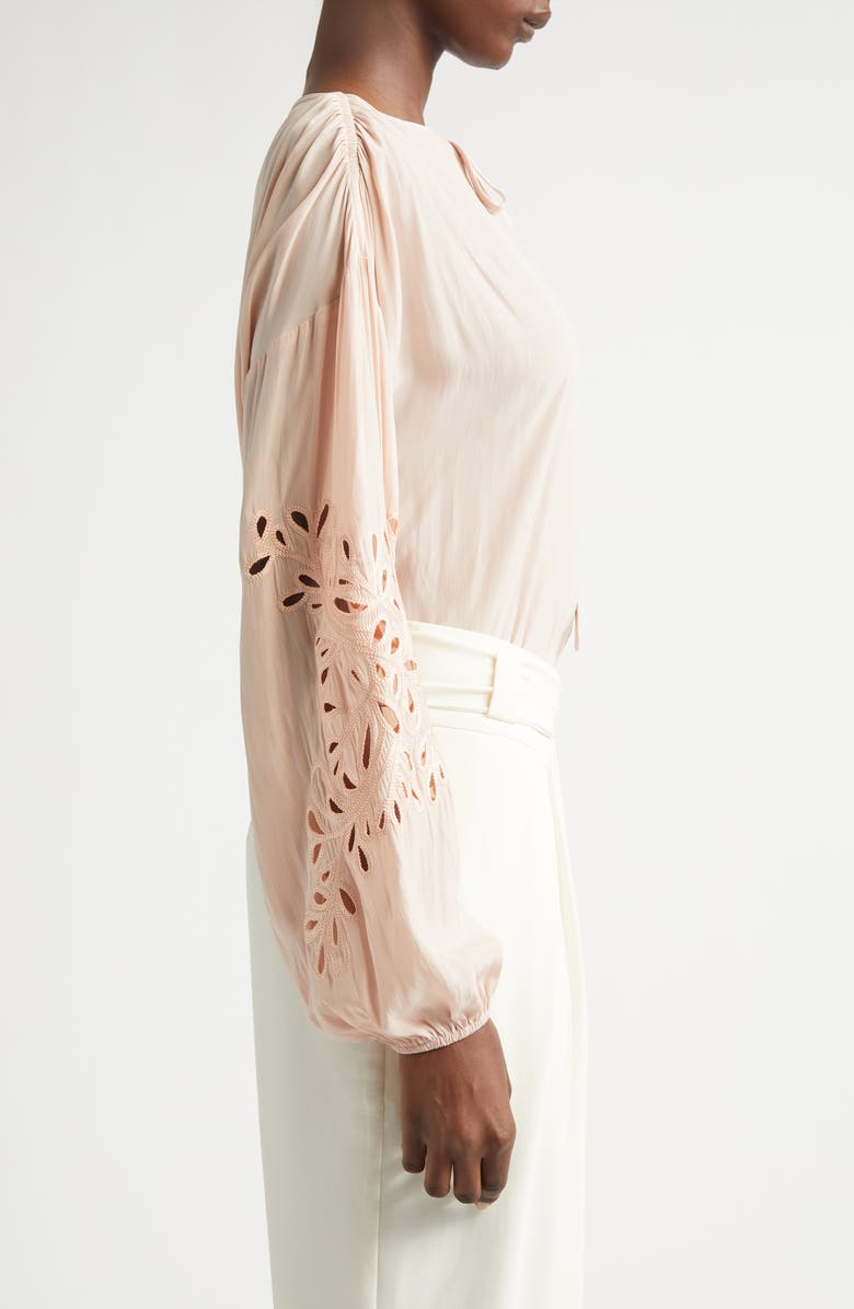 Ramy Brook Zenaida Floral Cutout Woven Shirt, Alternate, color, Dark Blush