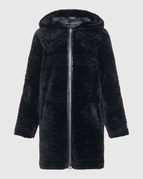 Gorski Reversible Shearling Parka With Pattern In Black