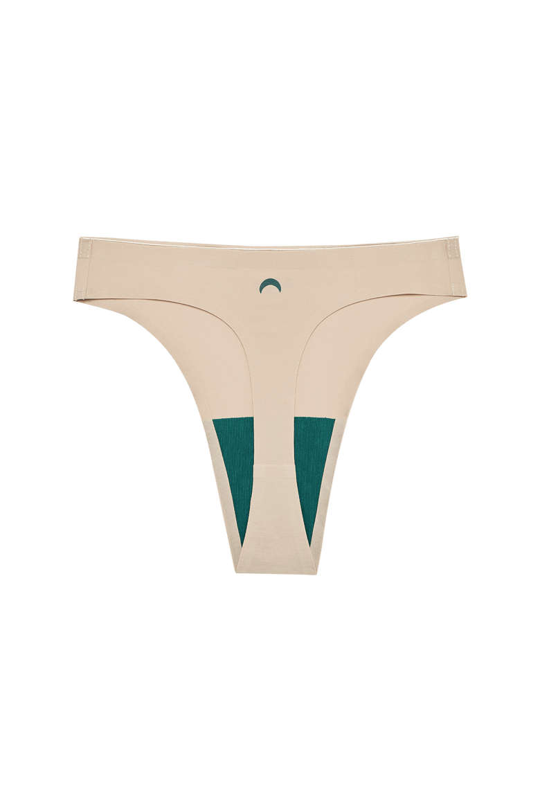 Seamless High Rise Thong, Alternate, color, Beige