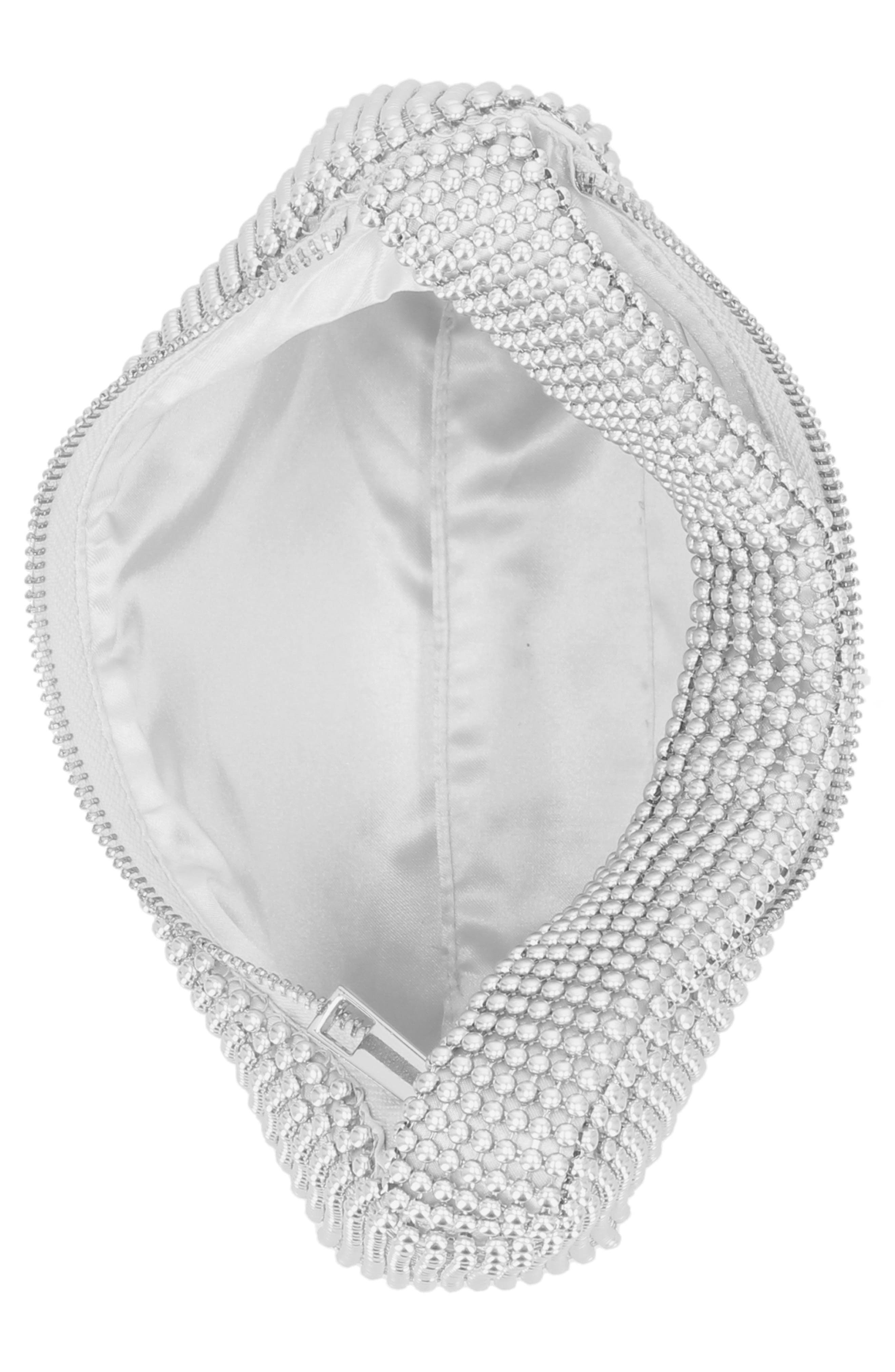 Jessica McClintock Ada Crystal Hobo Bag, Alternate, color, Silver