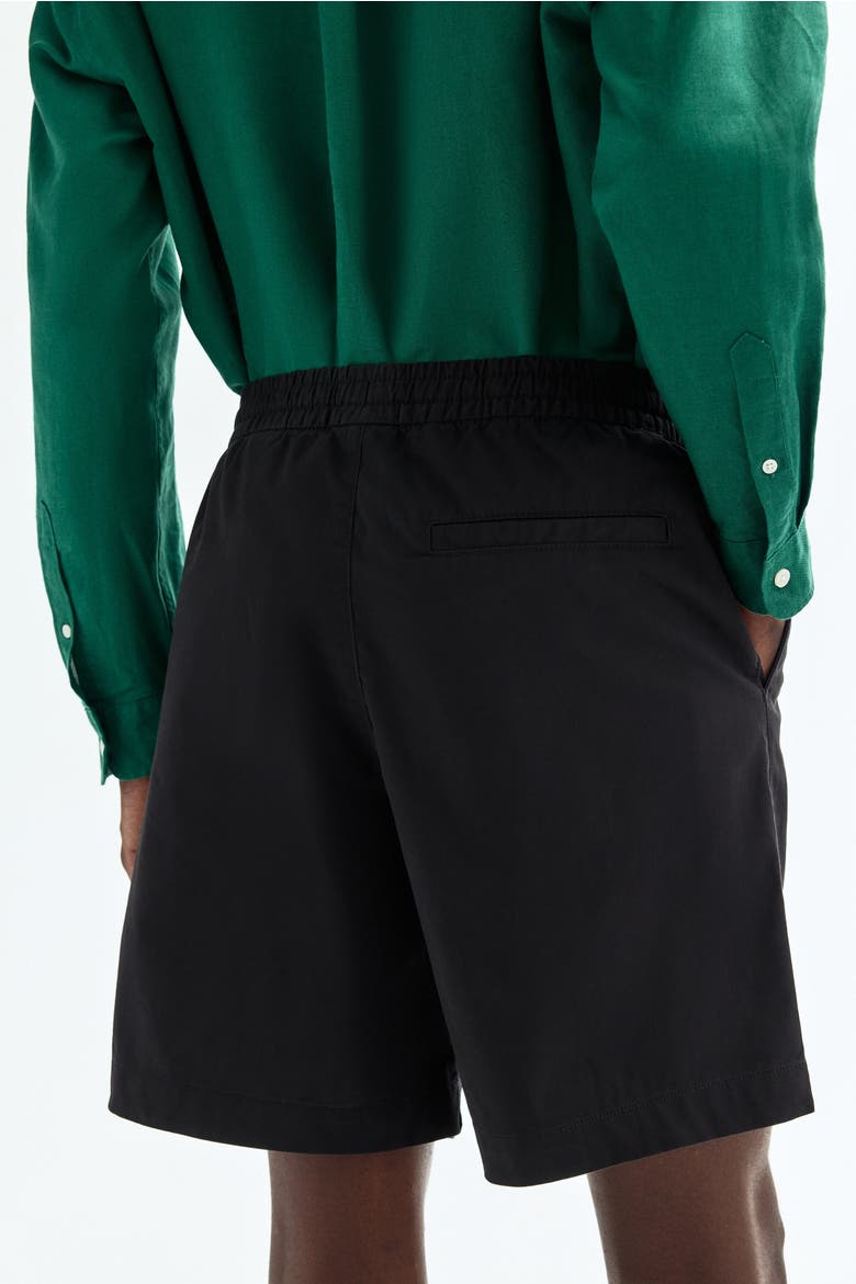 Relaxed-Fit Cotton Shorts, Alternate, color, Black