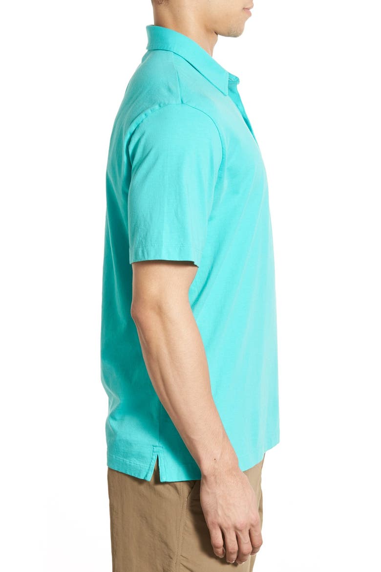 Trout Fitz Roy Regular Fit Organic Cotton Polo, Alternate, color, HOWLING TURQUOISE