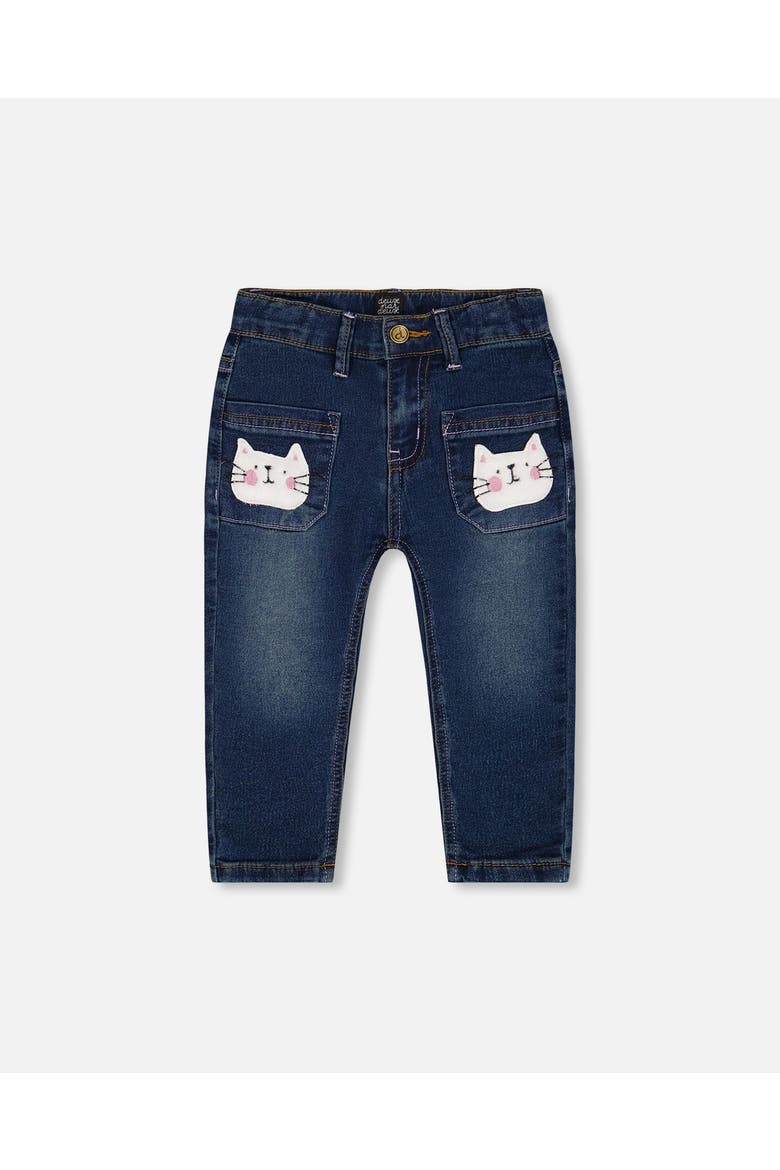 Baby Girl's Cat Jeans Dark Denim, Main, color, Navy Denim