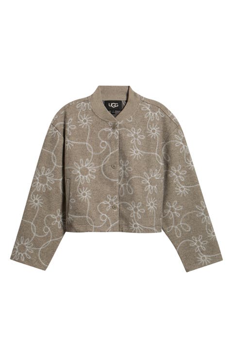 Botanic Embroidered Bomber Jacket