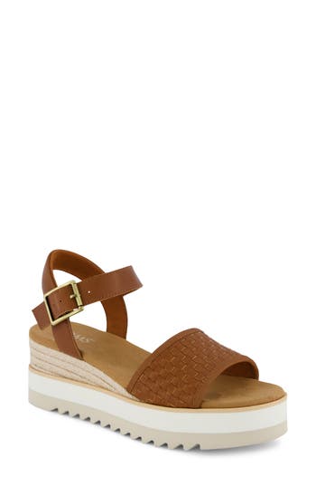 Toms Diana Platform Wedge Sandal In Brown