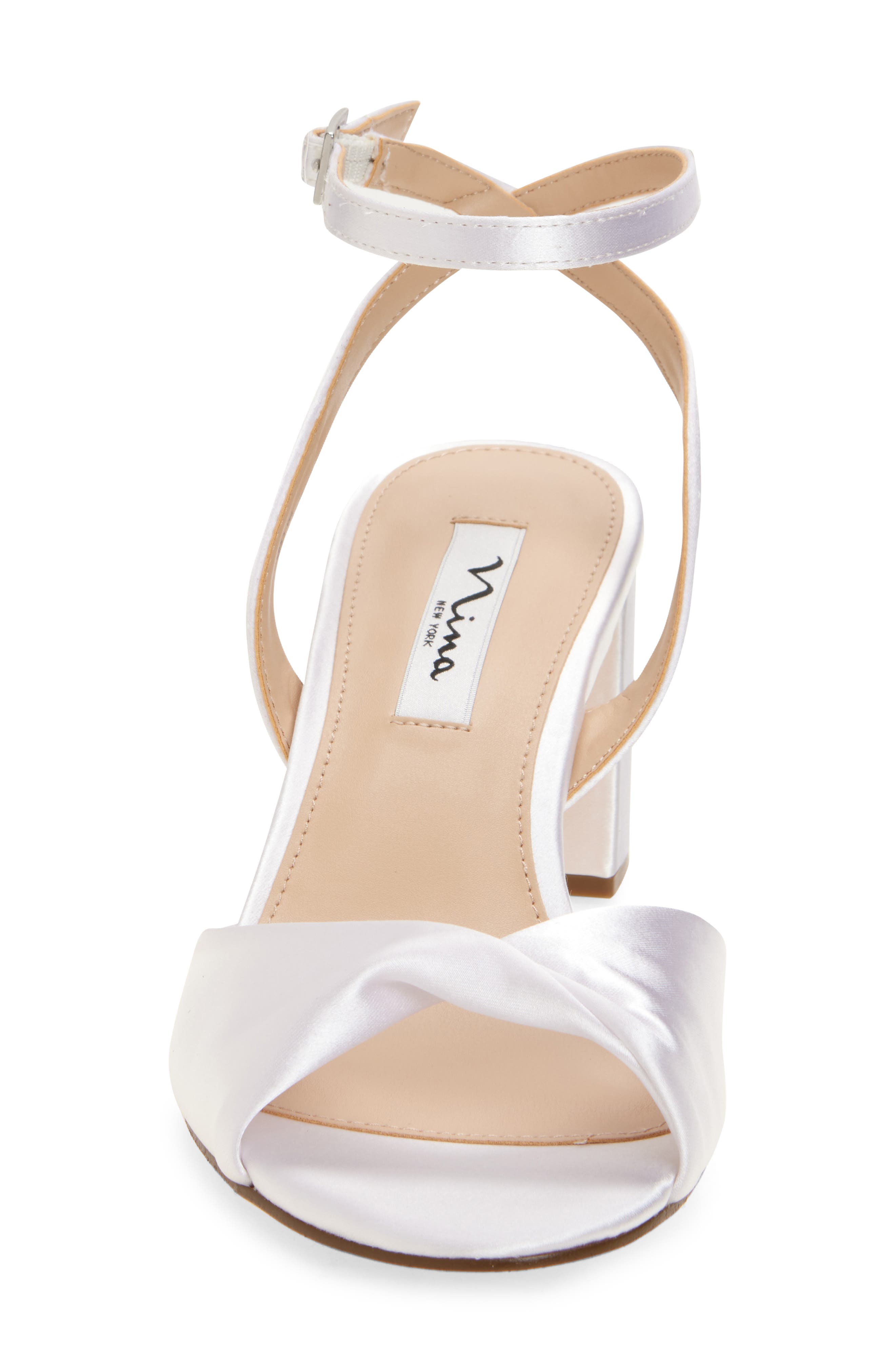 Nina Nigella Glitter Ankle Wrap Sandal, Alternate, color, White