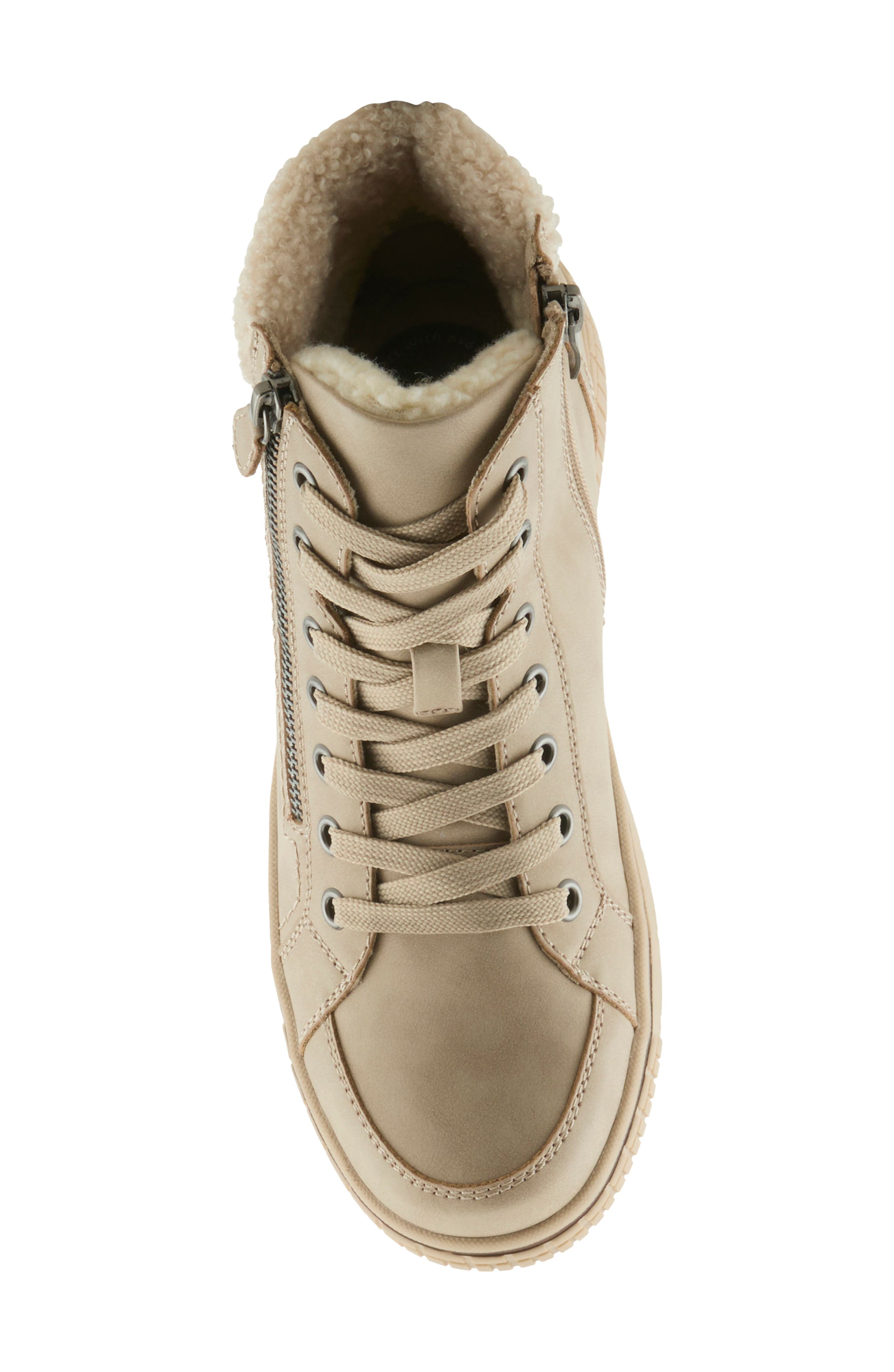 Alps Water Resistant Faux Shearling Sneaker, Alternate, color, STONE